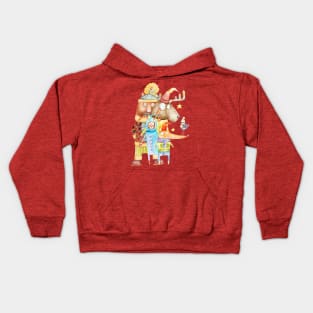 Christmas hipster animals Kids Hoodie